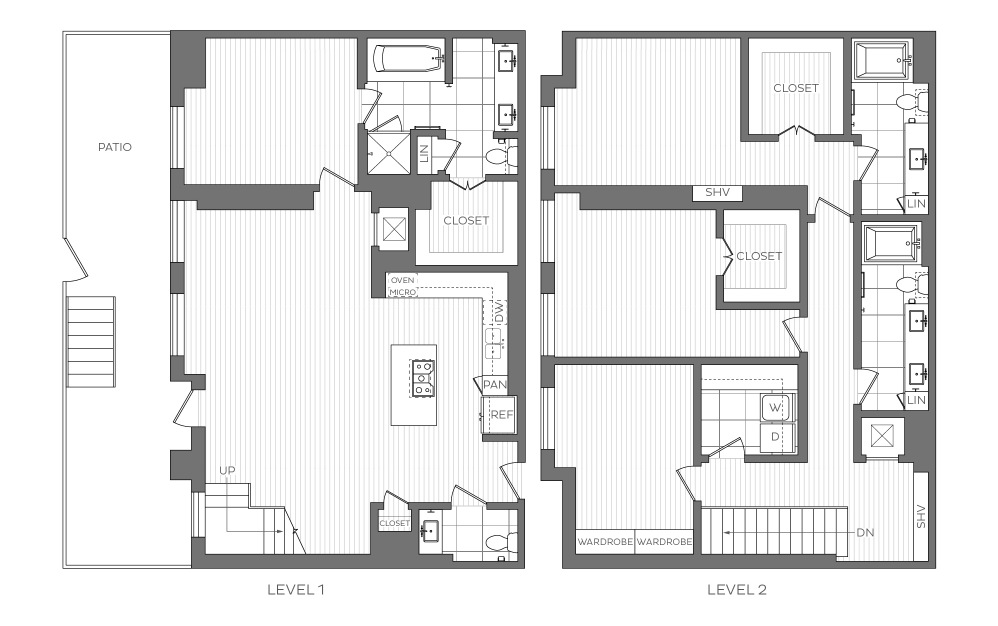 TH3 - 4 bedroom floorplan layout with 3.5 bathrooms and 2884 square feet (2D)