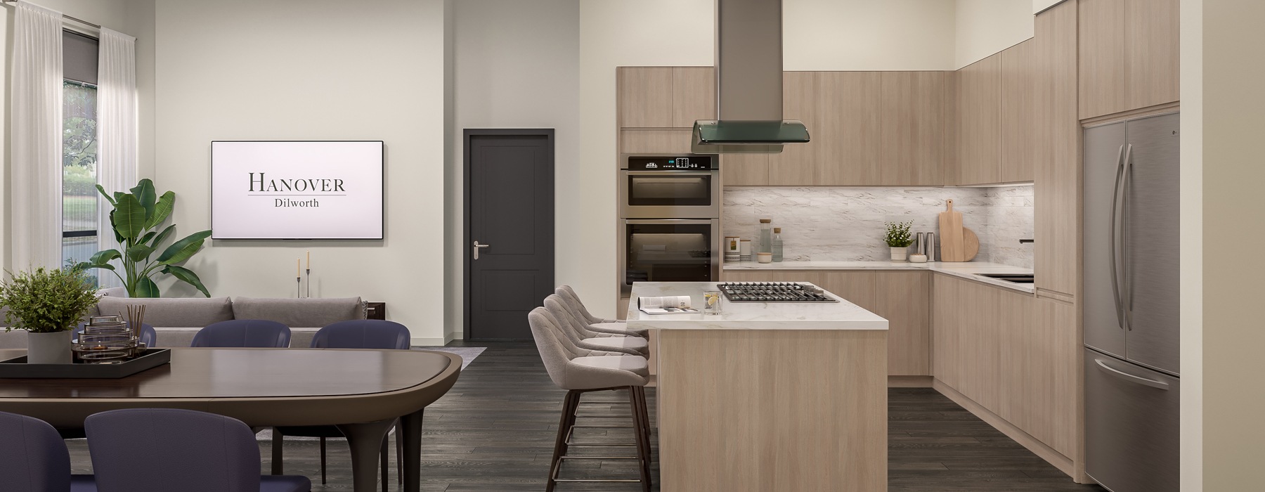 Well-lit kitchen with ample counter space